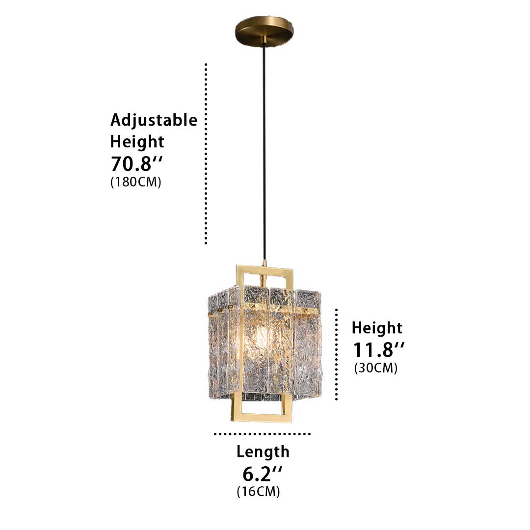 Hestia crystal small chandelier Size, the crystal lighting lamp cord is 70.8 inches long, the lamp body is 11.8 inches high and the lamp length is 6.2 inches.