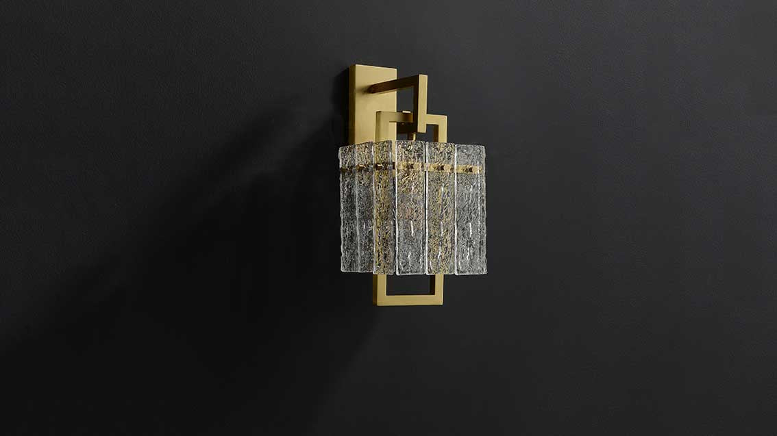 Hestia crystal wall sconce turn off display.