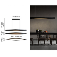 Lris Black Color Wooden Pendant Light dimensions and scene graphic display.