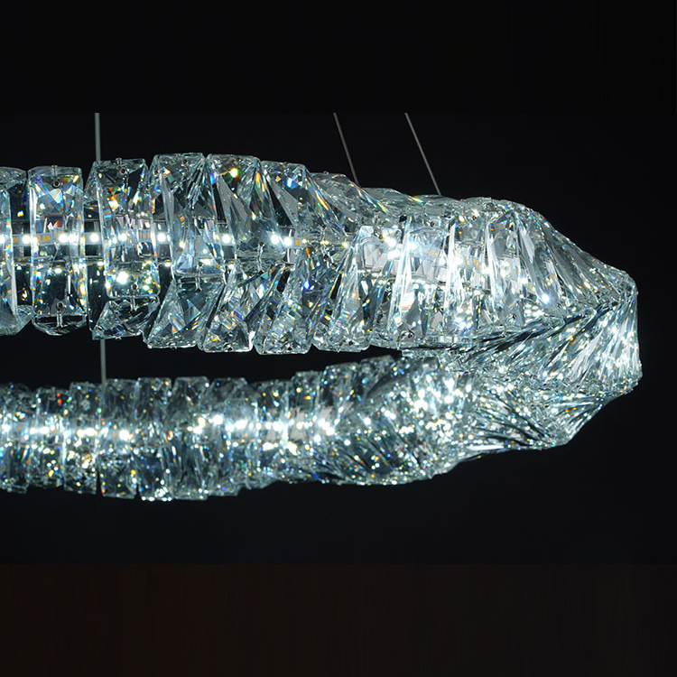 Troli round crystal chandelier display image Cool White
