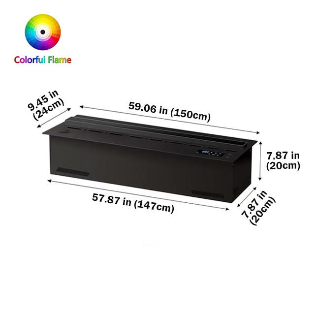 size of 150cm electric fireplace 