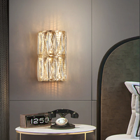 Cacci crystal wall sconce for bedside